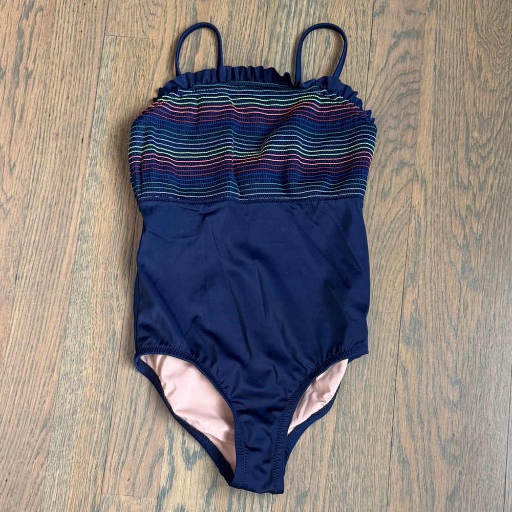 Crewcuts Navy One Piece with Multicolor Stripes